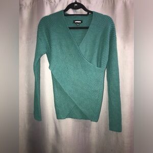 Express green crossover sweater size xsmall